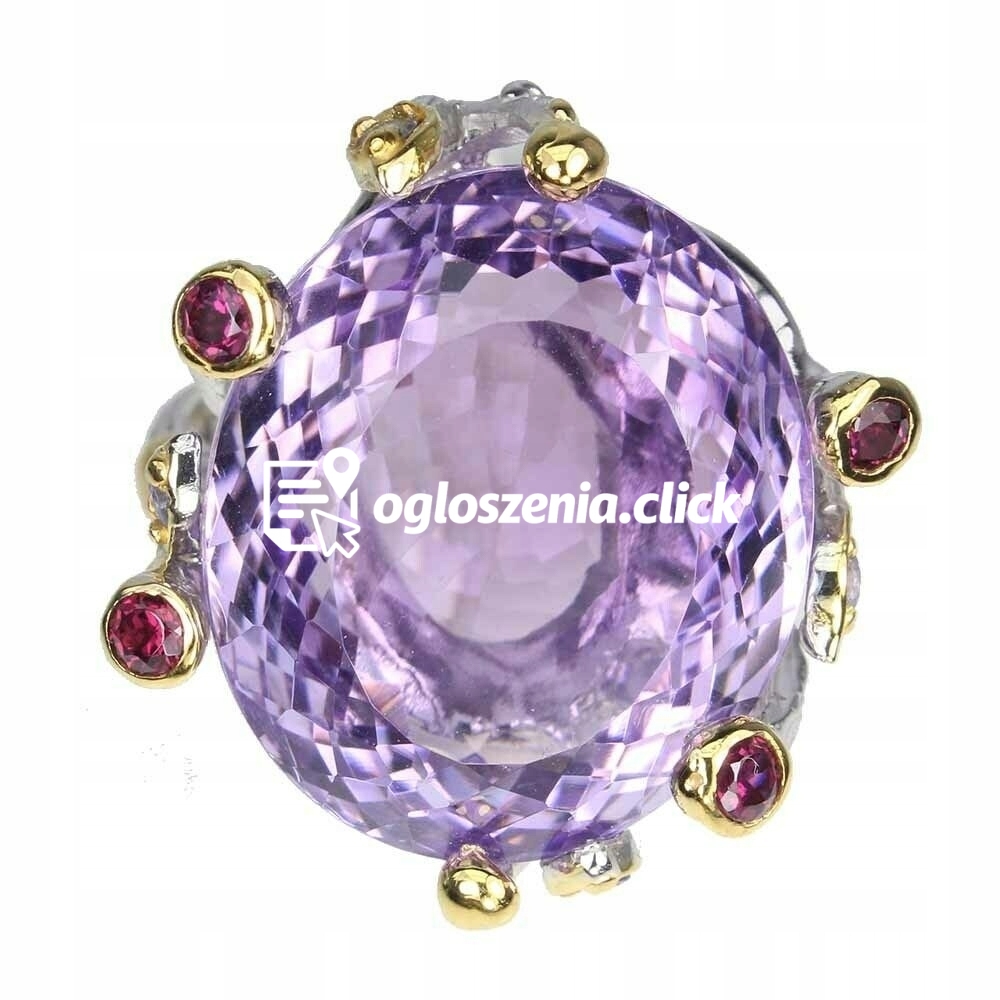 Zdjęcie produktu Pierscionek naturalny ametyst srebrny 40.86ct r.18