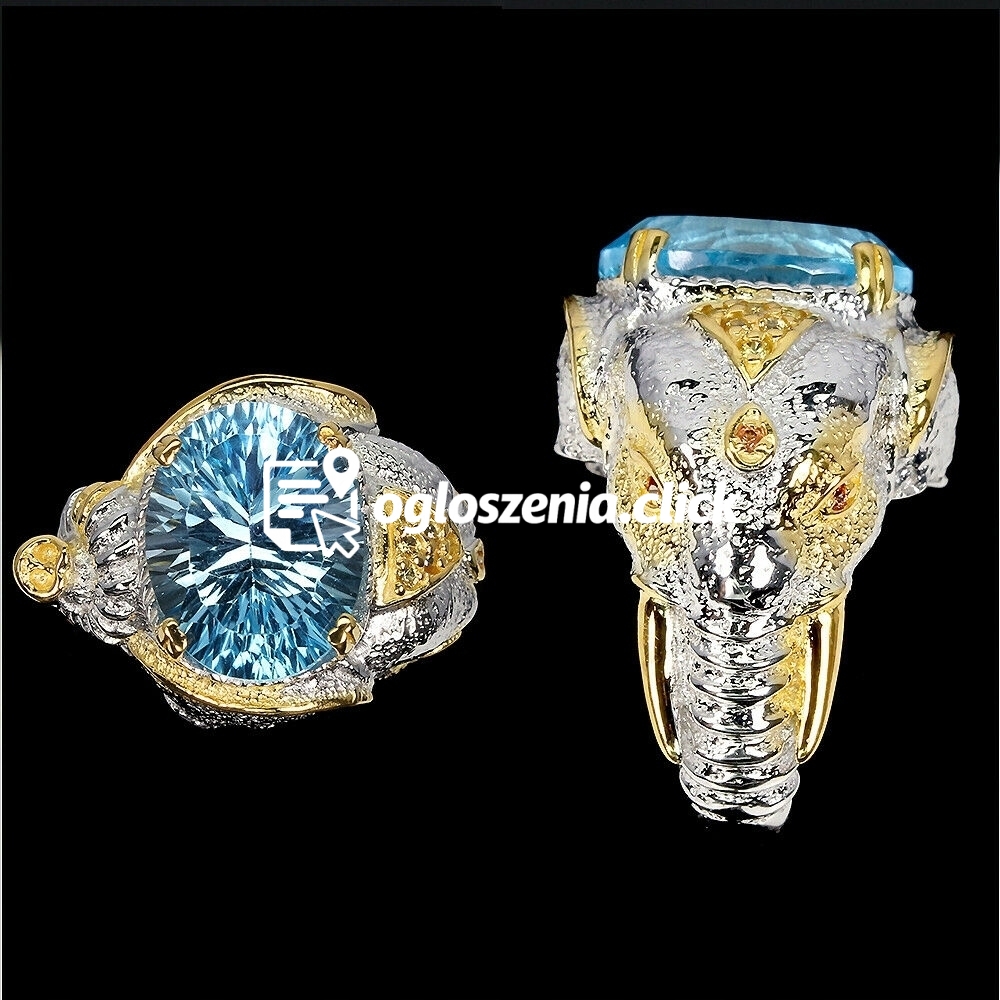 Zdjęcie produktu Pierscionek sky blue topaz r 15.5 slon srebro 925
