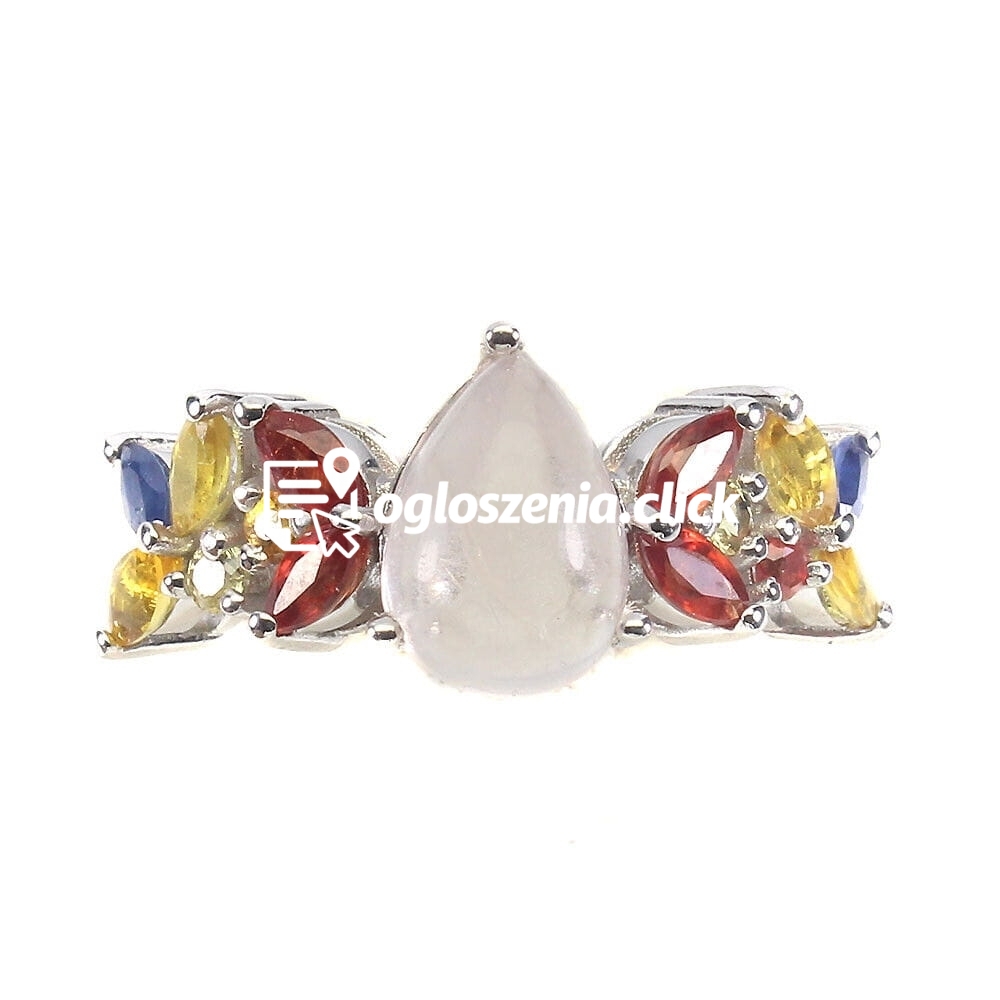 Zdjęcie produktu Pierscionek srebrny 925 naturalny morganit szafiry Songea r 11.5