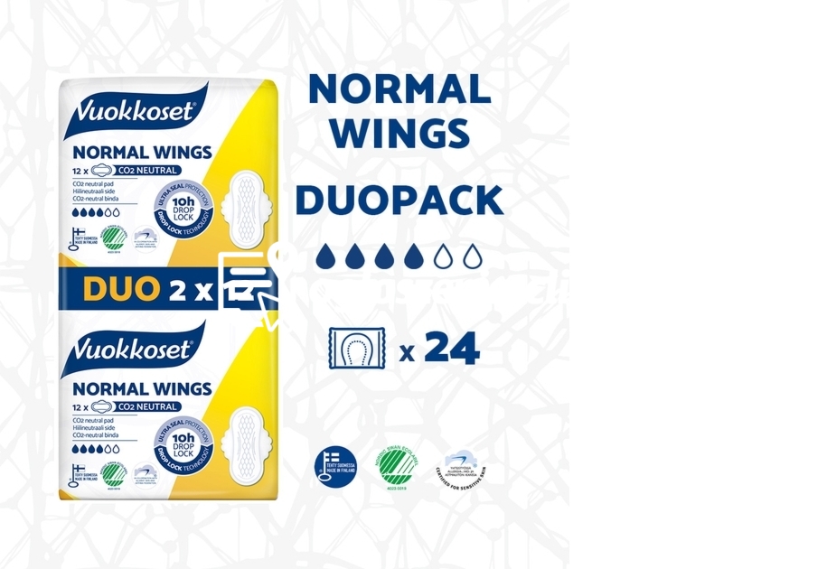 Zdjęcie produktu Podpaski ze skrzydelkami WHITE NORMAL WINGS DUOPACK, 2x12 sztuk