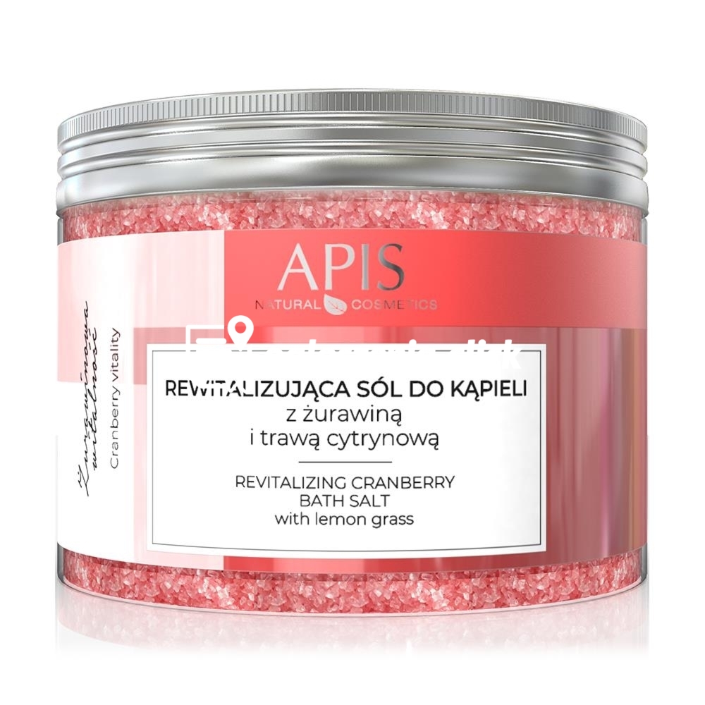 Zdjęcie produktu Rewitalizujaca sól do kapieli Apis Zurawinowa Witalnosc z zurawina i trawa cytrynowa 650g