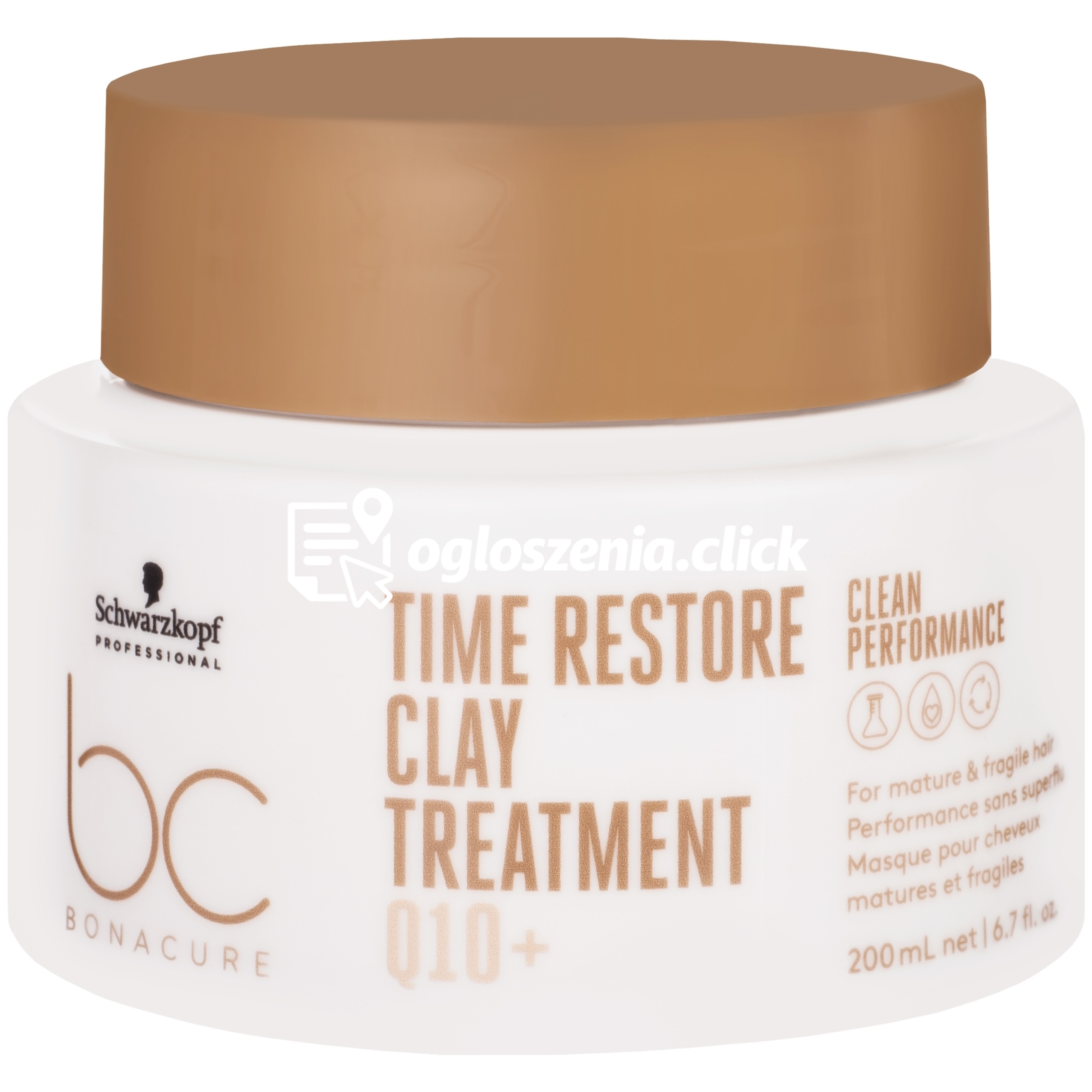 Zdjęcie produktu Schwarzkopf BC Time Restore Clay Treatment Q10+ Maska wzmacniajaca do wlosów dojrzalych 200ml