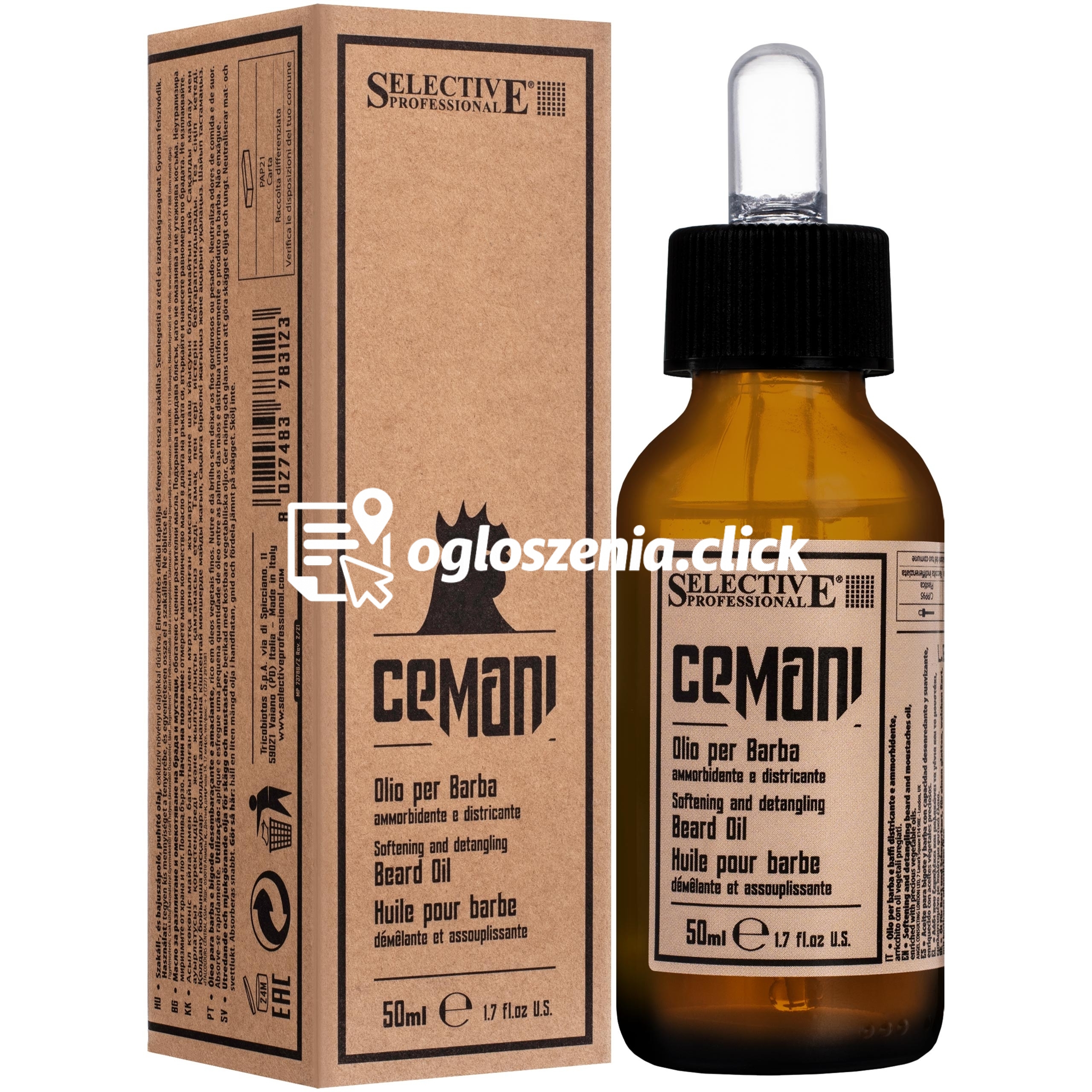 Zdjęcie produktu Selective Cemani Beard Oil - olejek do pielegnacji zarostu i skóry twarzy, 50ml