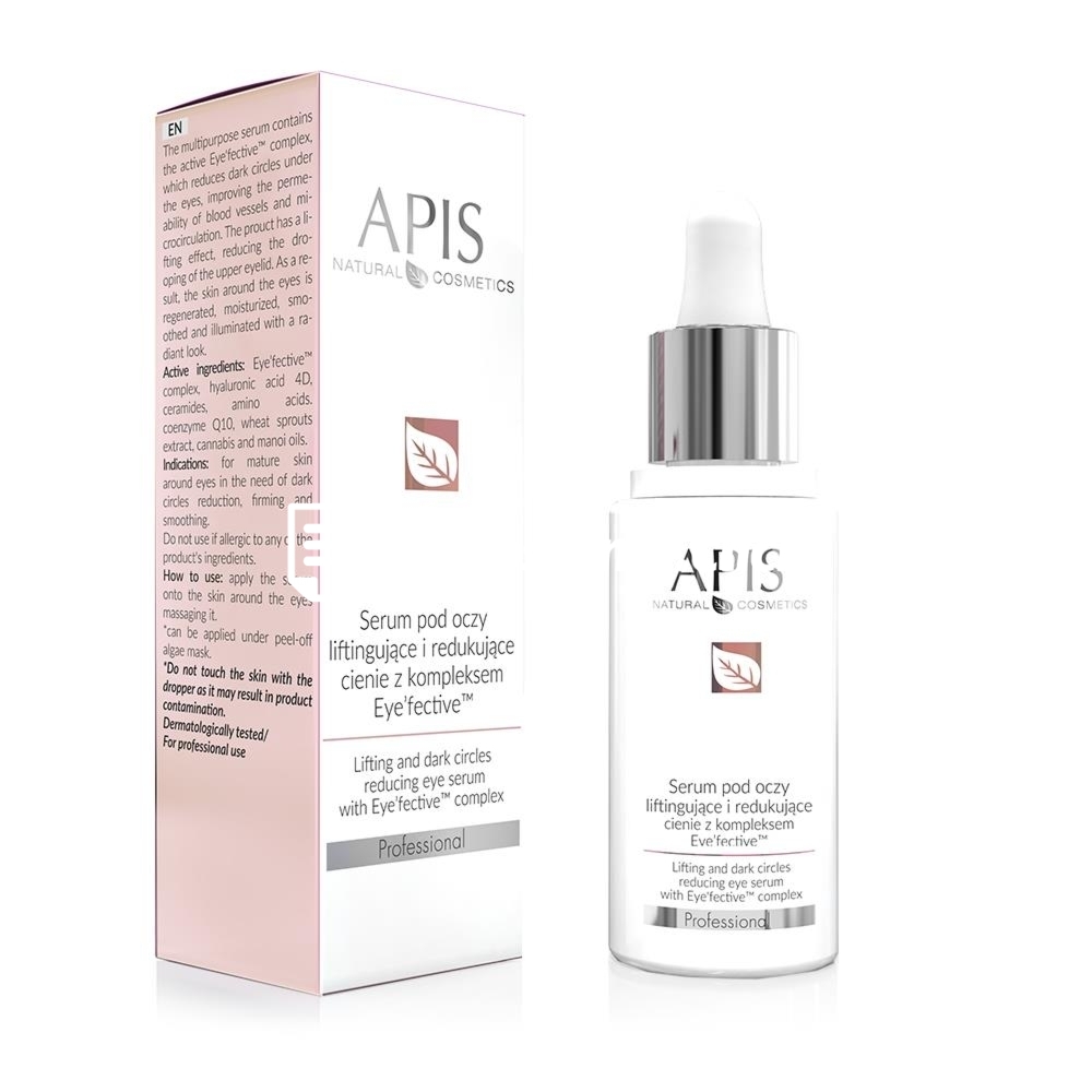 Zdjęcie produktu Serum pod oczy liftingujace i redukujace cienie Apis z kompleksem Eye’fective 30 ml