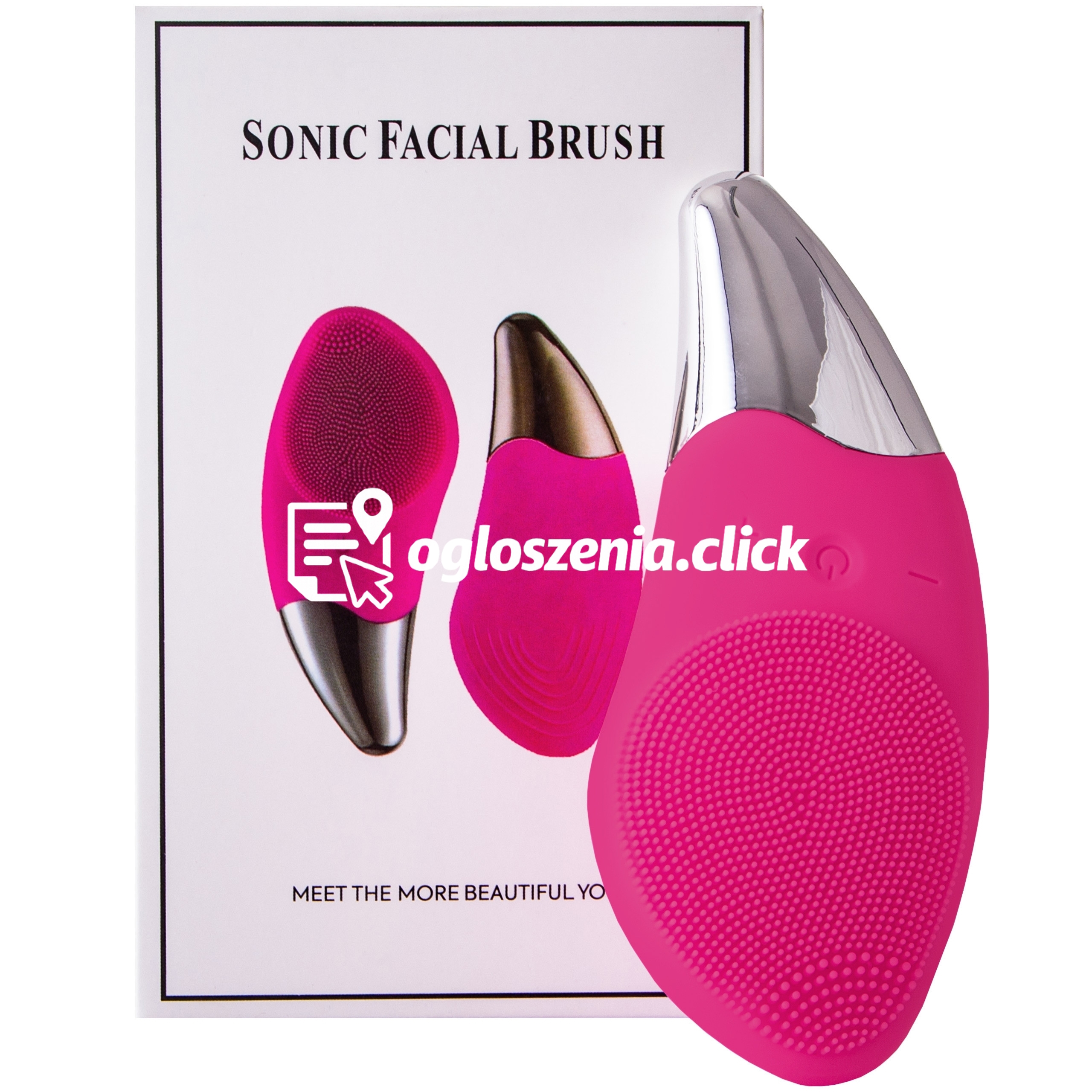 Zdjęcie produktu Soniczna szczoteczka do oczyszczania twarzy rózne kolory Ciemnorózowa