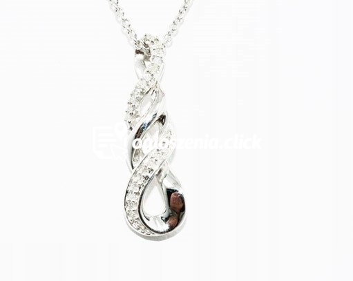 Zdjęcie produktu Srebrny 925 naszyjnik diamenty 0.15ct