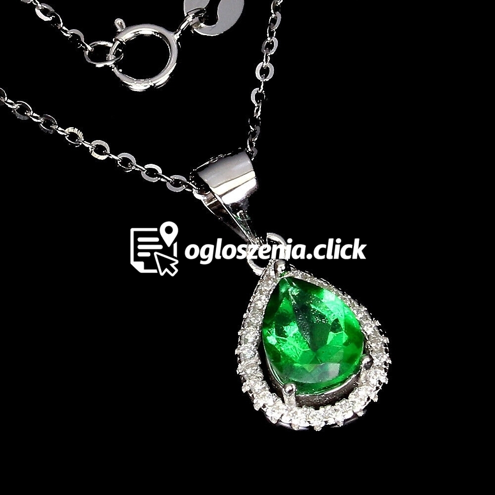 Zdjęcie produktu Srebrny naszyjnik cyrkonie topaz zielony naturalny