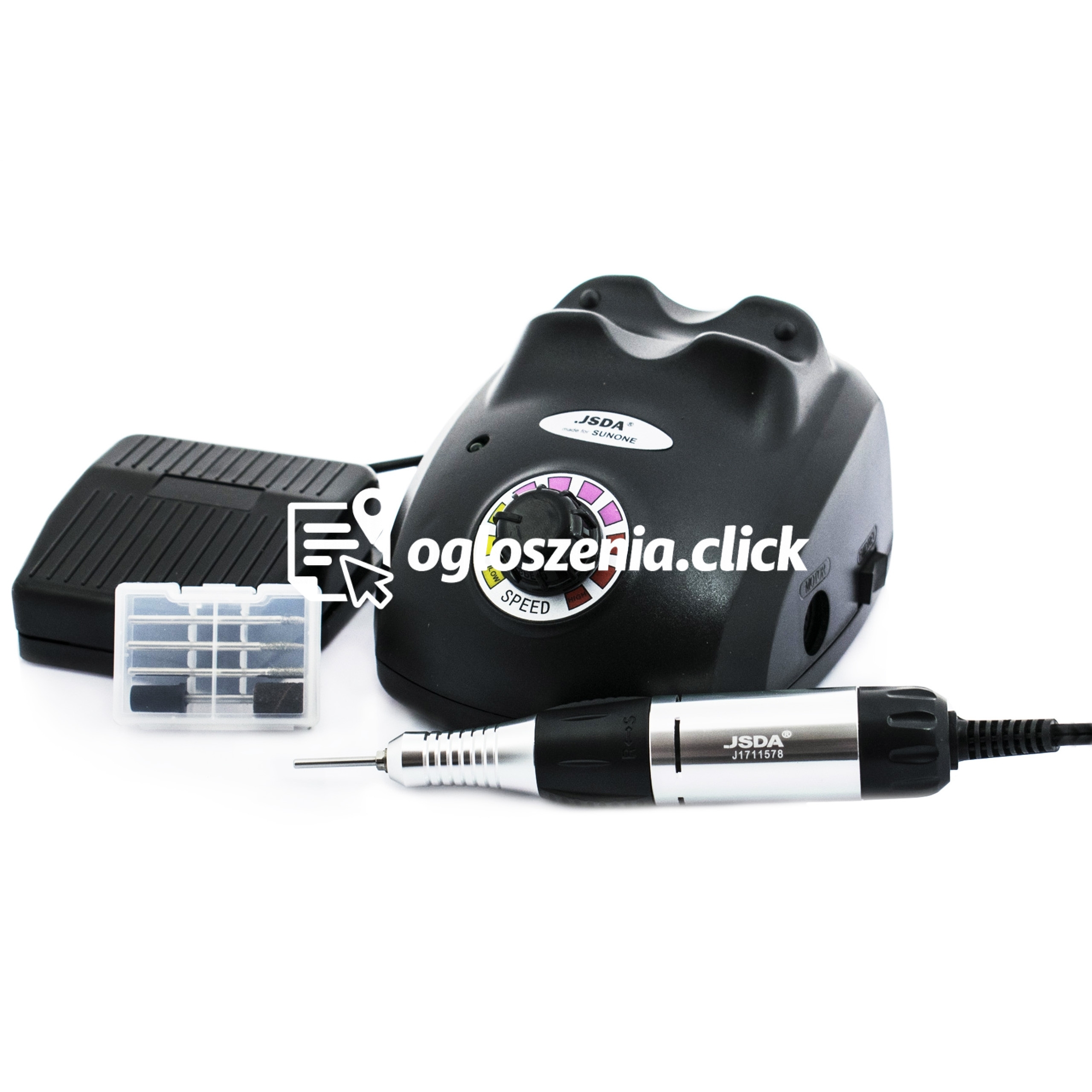 Zdjęcie produktu SunOne JSDA 35W czarna frezarka w zestawie z frezami