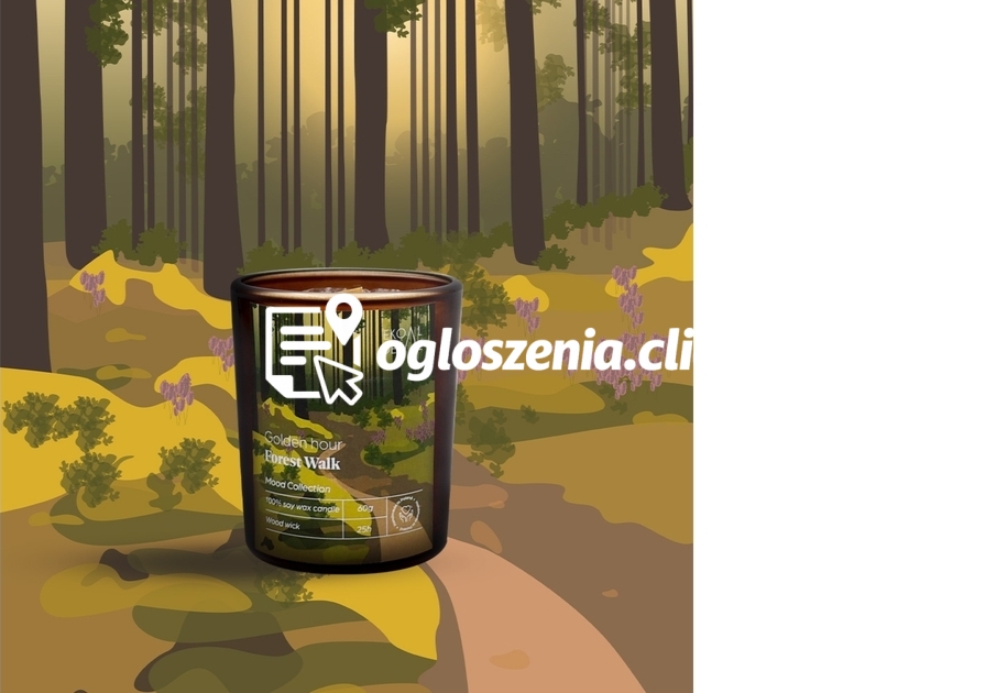 Zdjęcie produktu Swieca sojowa w szkle Golden Hour Forest Walk, Kolekcja Mood Stories, 60 g