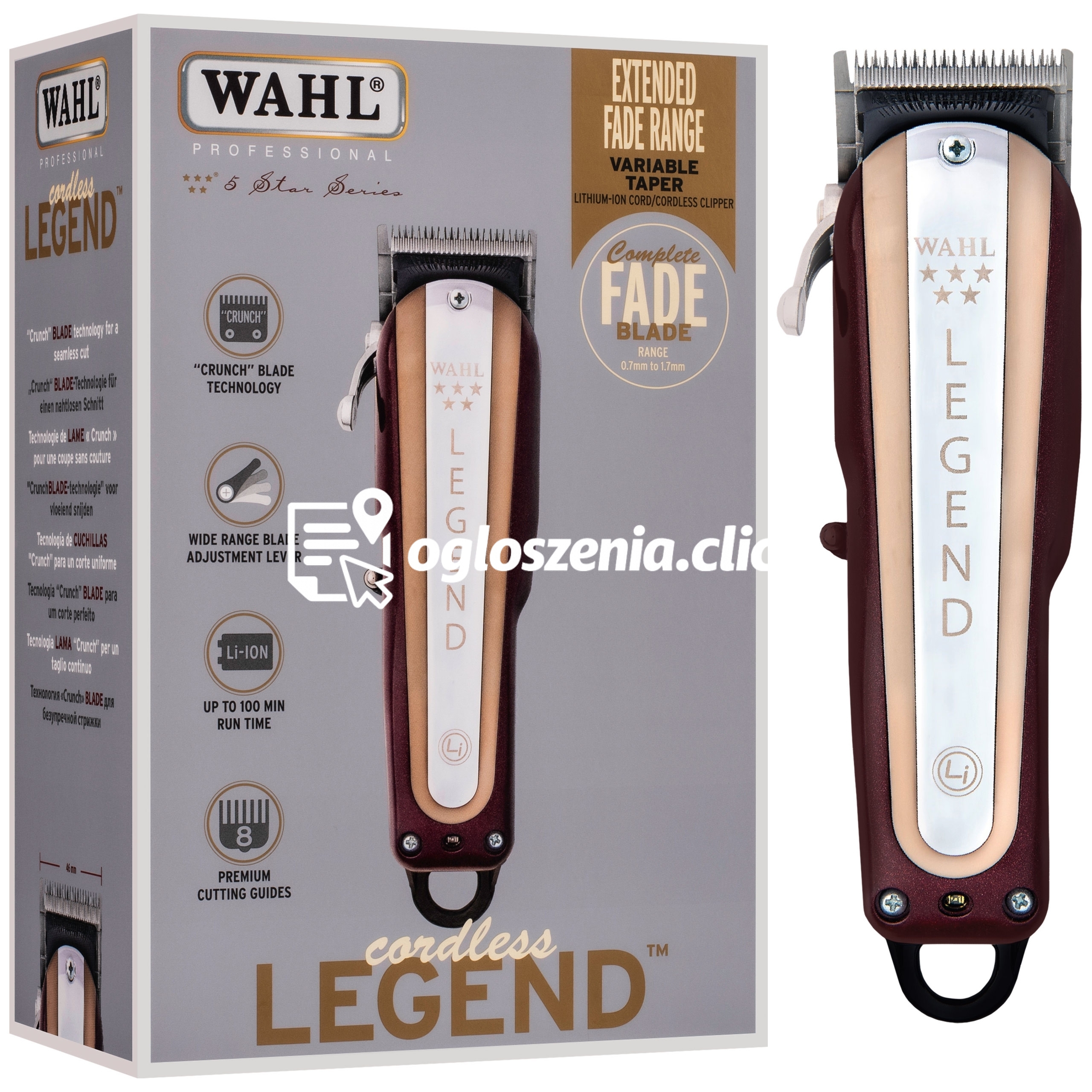 Zdjęcie produktu WAHL Pro Maszynka LEGEND CORDLESS - bezprzewodowa maszynka do wlosów z chromowanym ostrzem