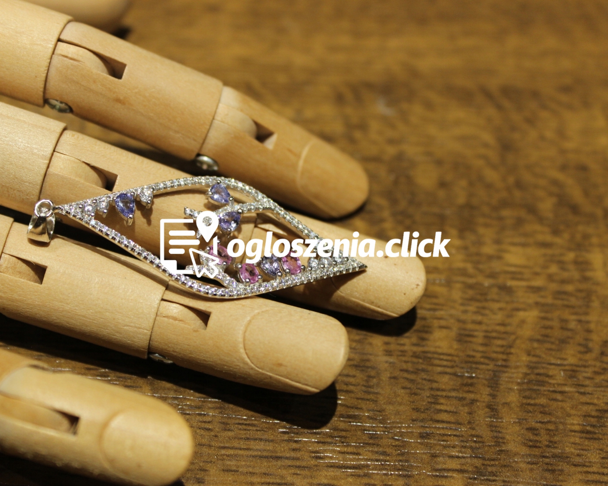 Zdjęcie produktu Wisiorek naturalne szafiry tanzanity cyrkonie