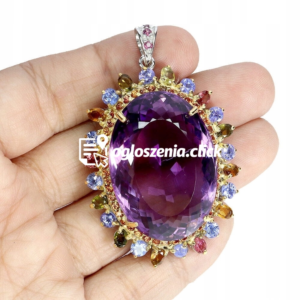 Zdjęcie produktu Wisiorek naturalny 70.44ct ametyst tanzanity turmaliny szafiry Songea