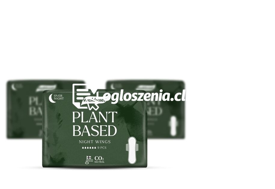 Zdjęcie produktu ZESTAW 108 podpasek PLANT BASED ze skrzydelkami na noc, 12 opakowan po 9 sztuk