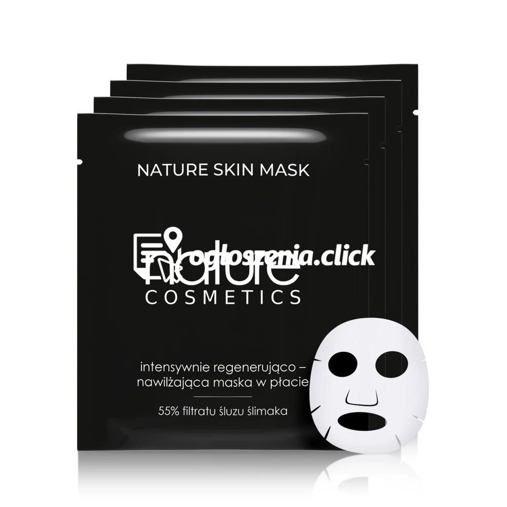 Zdjęcie produktu Zestaw 4 masek w placie ze sluzem slimaka - Nature Cosmetics - Nature Skin Mask - 4 szt