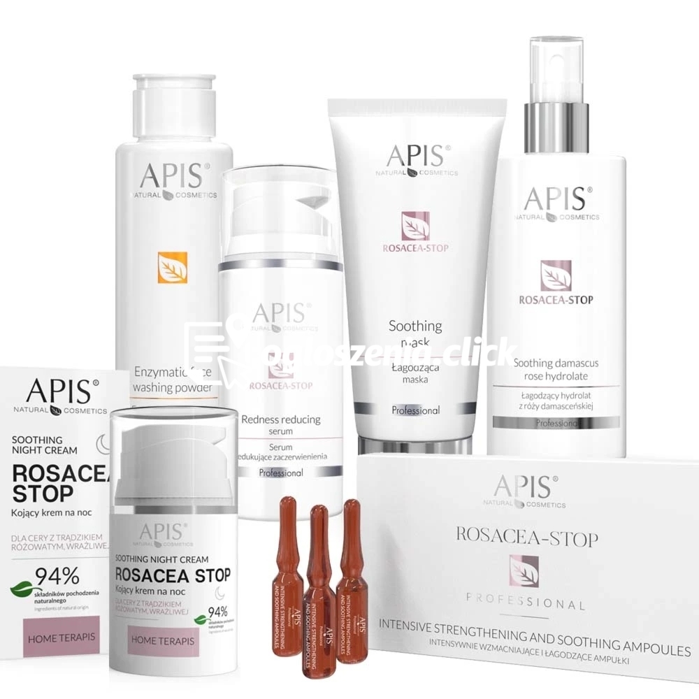 Zdjęcie produktu Zestaw Apis Rosacea-Stop cera wrazliwa, naczynka, tradzik rózowaty