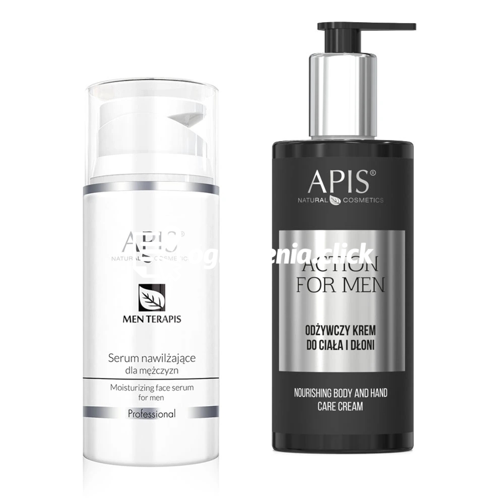 Zdjęcie produktu Zestaw kosmetyków dla mezczyzny krem do ciala i serum do twarzy Apis