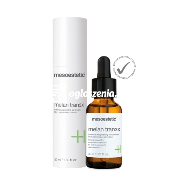 Zdjęcie produktu Zestaw kosmetyków na przebarwienia Mesoestetic Melan Tran3x krem + koncentrat