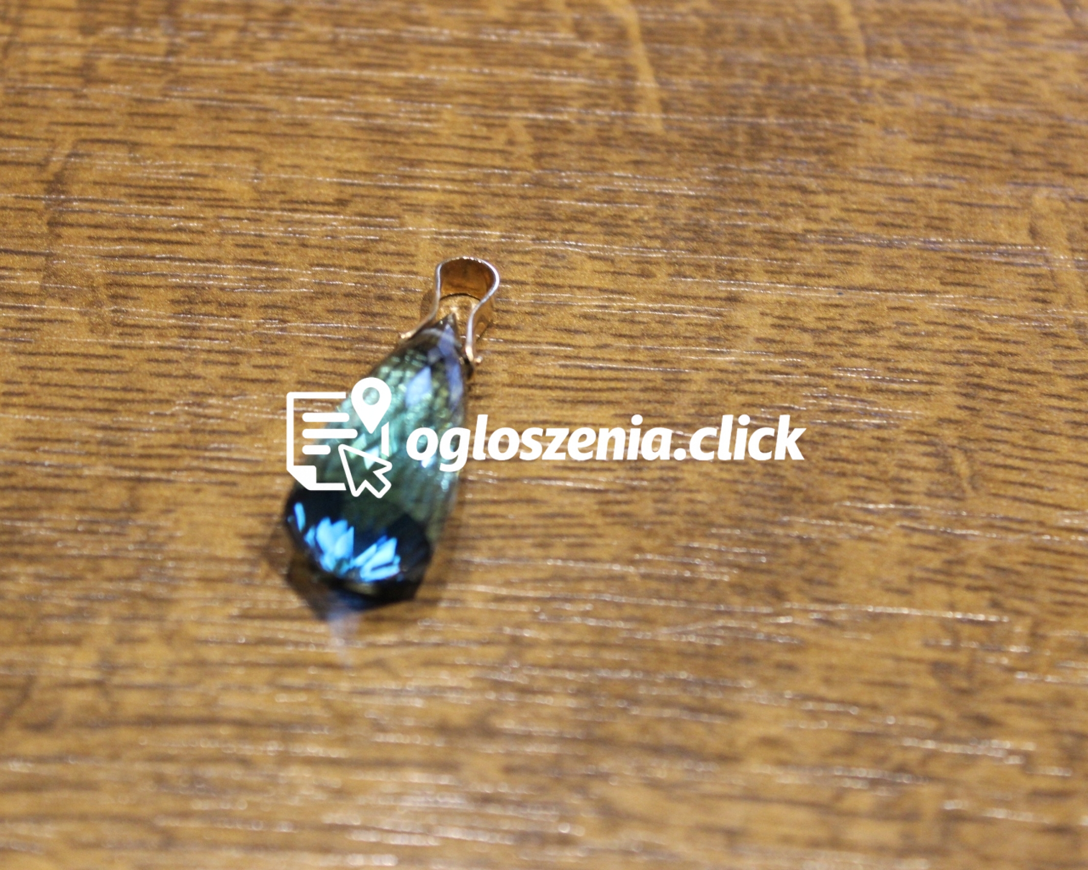 Zdjęcie produktu Zloty 14k wisiorek kwarc syntetyczny duzy
